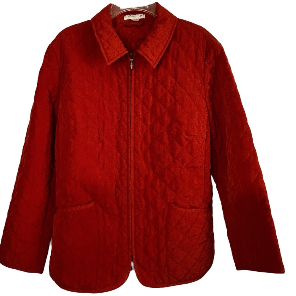 Pendleton Full Zip Front Patch Pockets Quilted Ru… - image 1